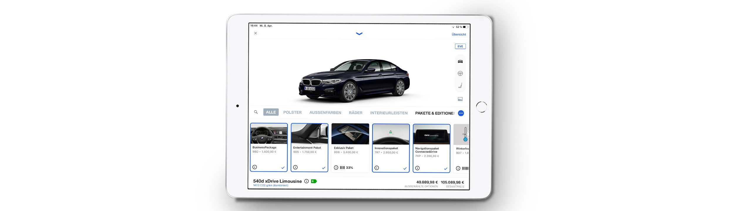 BMW Customizer Screenshot in iPad