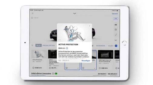 Abbild des Konfigurationsscore in der BMW Customizer App
