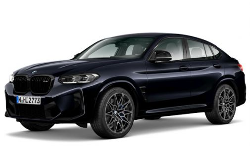 schwarzer BMW X4 M vor weißem Hintergrund - Seitenansicht